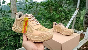 sepatu kets tactical RUMAOS krem gurun/PDH KULIT