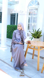 NEW MONIC ABAYA - ABAYA BAHAN KNIT POLOS PLUS SAKU DAN BUSUI FRIENDLY BY ANNAIRA.ID