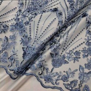 (HARGA PERSETENGAH METER)bakal kain tulle elishabb full payet/bakal kebaya pengantin mewah/brokat kebaya payet