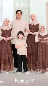 Couple Family Set Tenara Old Gold by SePLY | Baju Lebaran Keluarga Modern | Nara 36 - Kaseo 272 - Kliko 206 - Nara Kids 36 Baju Muslim Lebaran 2026