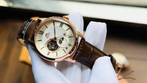 ĐỒNG HỒ NAM CHÍNH HÃNG Orient RA-AS0009S10B (RN-AS0002S) Automatic Sun and Moon Gen 4 Rose Gold Case Brown Leather