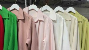 ผู้หญิงแขนยาว เสื้อเชิ้ต ลินินผสม อกฟรี ไม่เกิน 42 บริเวณสามารถสั่ง