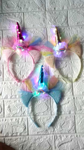Bando Anak Unicorn LED Nyala / Bando Pony Nyala LED / Bandana Unicorn Nyala / Bando