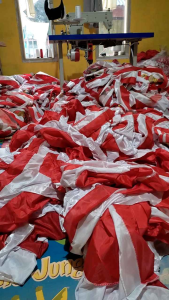 Bendera Merah Putih Background Bahan Abutai Mewah 10 gelombang