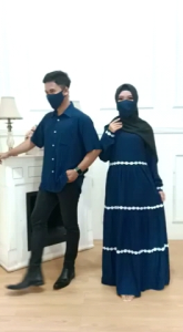 ROFI COUPLE // COUPLE LEBARAN //HEM  KEMEJA LENGAN PENDEK// GAMIS SUSUN RENDA DEPAN DAN BELAKANG