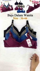 Baju Dalam Wanita Bra Tiada Besi Kain Cotton Size 32-38 B/C CUP Women Bra Soft Fabric Non Wire Bra