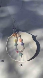 Dây đeo điện thoại/ máy ảnh/túi {White pearl} bằng hạt siêu dễ thương 100% thủ công_Mimosa Handmade