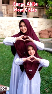 Bergo Abila Mom And Kids By Fauz Hijab Pad Antem Branded Bahan Ity Jersey Khimar Slim Aksen Ruffle