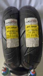 CORSA PLATINUM R99 100/80/14/120/70/14 TUBELESS TIRE WITH SEALANT AND TIRE VALVE