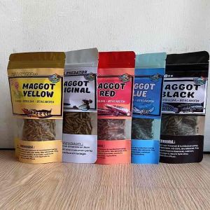 Maggot kering Pakan Channa kemasan Pouch Grade AA
