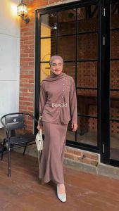 ONESET EIRA ROK MERMAID  BAJU PANJANG PASHMINA. Setelan muslim