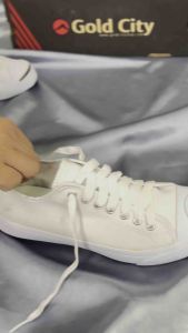 รองเท้าผ้าใบ ทรงคอนเวิร์ส Jack แจ๊ค หัวยิ้ม ยี่ห้อ Mashare/Goldcity แท้ 37-45 ผ้าใบทำงาน ผ้าใบนักเรียนนักศึกษา