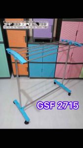 Jemuran Handuk Kamar Mandi Portable 5 Baris/Pipa Serbaguna GSF 2715 Extra Roda Stand Besi Kuat&TebalAnti Karat Desain Praktis & Stylish