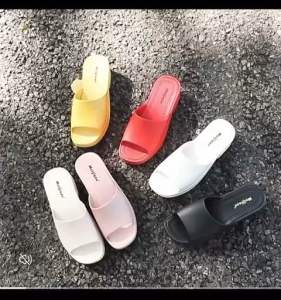 Simple style rubber material heel slipper (4.5cm ) kasut perempuan