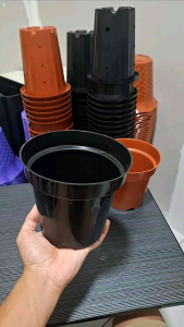 Grosir 1 Lusin Pot Polos Ukuran 17 / Pot Mahoni 17 / Pot Srondol / Pot Bunga / Pot Bunga Plastik / Pot Tanaman