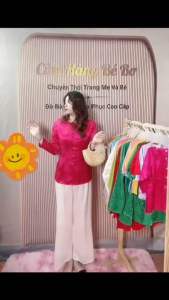 [Áo Lẻ] Bà Ba Truyền Thống Cổ Tròn Đính Nút Ngọc-Chất Gấm Hoa Cao Cấp