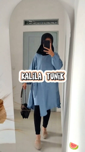 Kalila Tunik - Tunik Wanita Tali Samping Bahan Polo Linen