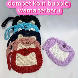 Dompet Koin Rajut Gemoy Motif Bubble: Desain Stylish & Tahan Lama