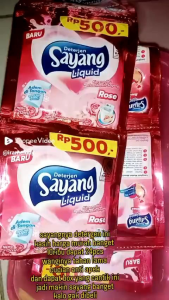 detergen deterjen sayang cair 2 renceng (24 pcs) + box kotak makan