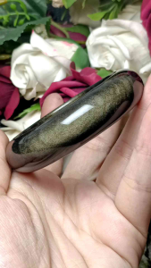 Golden Sheen Obsidian Crystal Stone bangle 57mm+- 一线猫眼招财金曜石手镯 57mm+-