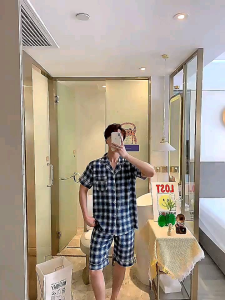 ชุดนอนเยื่่อไผ่ผู้ชาย แขนสั้น ขาสั้น เนื้อผ้านุ่มลื่นใส่เย็นสบายสุดๆๆ