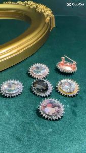 The Brooch Factory 1pc Premium Brooch European Crystals Kerongsang Kristal Mewah Hijab Pin Tudung Muslimah CY3245
