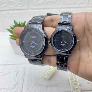 MIRETE Jam Tangan Couple Analog Tipe 9011R Rantai Stainless Water Resistant Free Box Realpict By Dumai.Store