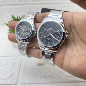 MIRETE Jam Tangan Couple Analog Tipe 9037A Rantai Stainless Water Resistant Free Box Realpict By Dumai.Store