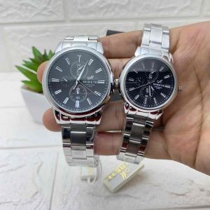 MIRETE Jam Tangan Couple Analog Tipe 9036D Rantai Stainless Water Resistant Free Box Realpict By Dumai.Store
