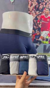 FAPAS Mens Breathable Cotton Boxer Briefs 5-Pack Comfort Fit Sports Underwear