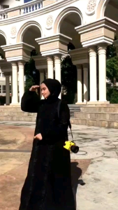 Terbaru!! gamis syari bordir bamboo busui baju muslim wanita abaya hitam casual daily wear