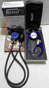 Baxtel Aneroid Sphygmomanometer Blood Pressure Monitor With Purple Deluxe Stethoscope