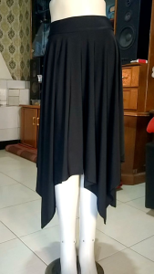 Rok Flare Zig Zag Panjang - Jersey Premium - Line Belly Dance Senam Zumba Sepeda Olahraga Indoor & Outdoor