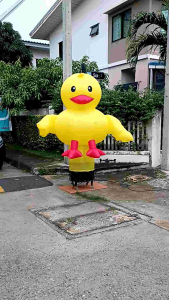 ตุ๊กตาโบกลม เป็ด (เฉพาะผ้า)ตุ๊กตาโบกหน้าร้าน หุ่นลม