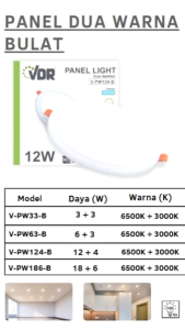 LAMPU DOWNLIGHT LED PANEL 2 WARNA PUTIH BIRU / VDR LED Panel Light dua warna bulat