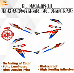 HONDA XRM 125 FI JRP X DAENG - STREET BIKE CONCEPT DECALS (WATERPROOF LAMINATED FADE PROOF)