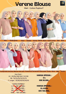 Blouse Kantor Blouse kasual Nadheera Luxury Terbaru Verene Blus polos