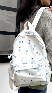 Ransel Cewek Motif Bunga Shabby Tas Punggung Sekolah Remaja Backpack Kuliah RP119