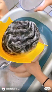 หมวกสระผมเด็ก กันน้ำ กันแชมพูเข้าตา ปรับขนาดได้