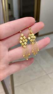 (Bebas beli 2 dapat bonus) A183 COD Anting juntai cakep nikah emas mewat titanium