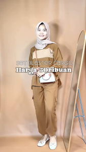 NEW PROMO SETELAN BLASTER CARGO KOMBINASI POLOS SETELAN WANITA DEWASA JUMBO BUSUI FRIENDLY KEKINIAN|