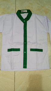BAJU SEKOLAH MADRASAH PUTIH STRIP HIJAU PUTRA & PUTRI SERAGAM SEKOLAH MADRASAH