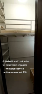 Loft bed with shelf customize singapore for helper room/bomb shelter/store room/unity