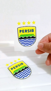 Stiker sablon dtf stiker Persib Bandung Juara stiker sablon ukuran 4×5cm
