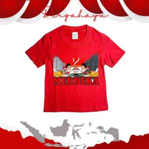 Baju Kaos 17Agustus Merah Putih Hari Kemerdekaan Indonesia 80th 2025 Usia 1-8 Tahun