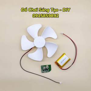 Combo chế tạo quạt tích điện có 3 tốc độ gió - Động cơ không chổi than hoạt động bền bỉ