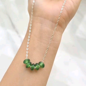 Q428 Dây chuyền bạc ngũ điếu Ngọc Bích ko kén mệnh - Phong Thuỷ TUDO P