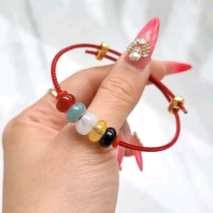Q635 Vòng ngũ điếu mix 5 loại đá dây cáp ko kén mệnh - Phong Thủy TUDO