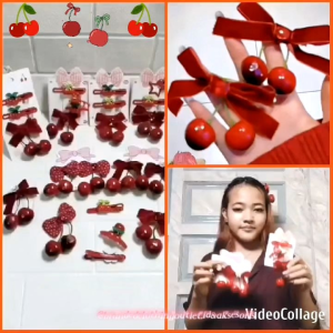 (1SET) JEPIT RAMBUT BUAH CERRY IMPORT PREMIUM / JEPIT RAMBUT PITA MOTIF CHERRY ANAK DEWASA / KEP RAMBUT CERI MERAH / RED CHERRY HAIRPIN KOREAN STYLE / JDC8542