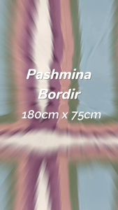 Pashmina Sulam Bordir Panjang 180cm x 75cm Kain Ceruty Babydoll